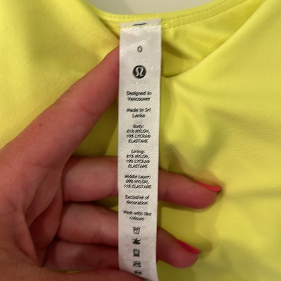 lululemon align tank - highlight yellow - size 0 - great condition - no stains - Picture 3 of 3